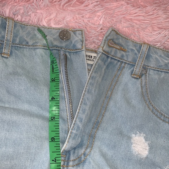 Forever 21 Light Blue Distressed Denim Skirt - Picture 11 of 15